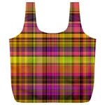 Pink Yellow Madras Plaid Full Print Recycle Bag (XXL)