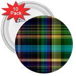 Colorful Madras Plaid 3  Buttons (10 pack) 