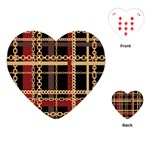 Red Black Checks Playing Cards Single Design (Heart)