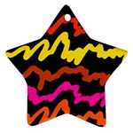 Multicolored Scribble Abstract Pattern Star Ornament (Two Sides)