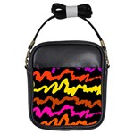 Multicolored Scribble Abstract Pattern Girls Sling Bag