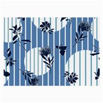 Stripes Blue White Large Glasses Cloth