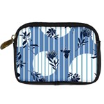 Stripes Blue White Digital Camera Leather Case