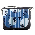 Stripes Blue White Messenger Bag