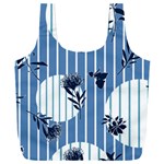 Stripes Blue White Full Print Recycle Bag (XXL)