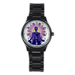 Chakra Design Stainless Steel Round Watch
