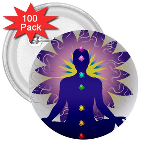 Chakra Design 3  Button (100 pack) from ArtsNow.com Front