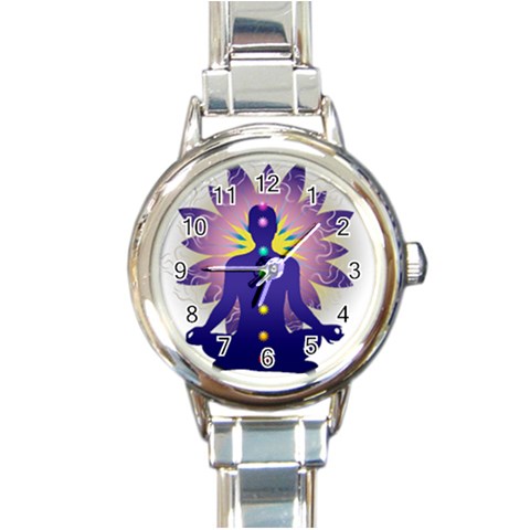 Chakra Design Round Italian Charm Watch from ArtsNow.com Front