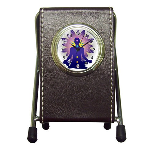 Chakra Design Pen Holder Desk Clock from ArtsNow.com Front
