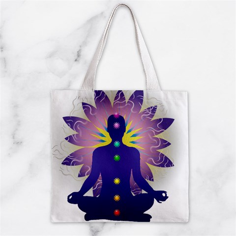 Chakra Design Zipper Grocery Tote Bag from ArtsNow.com Front