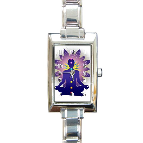 Chakra Design Rectangle Italian Charm Watch from ArtsNow.com Front