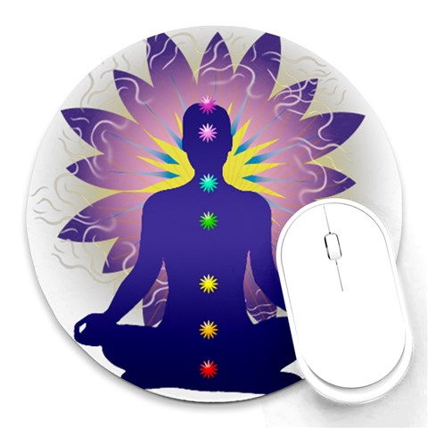 Chakra Design Round Mousepad from ArtsNow.com Front
