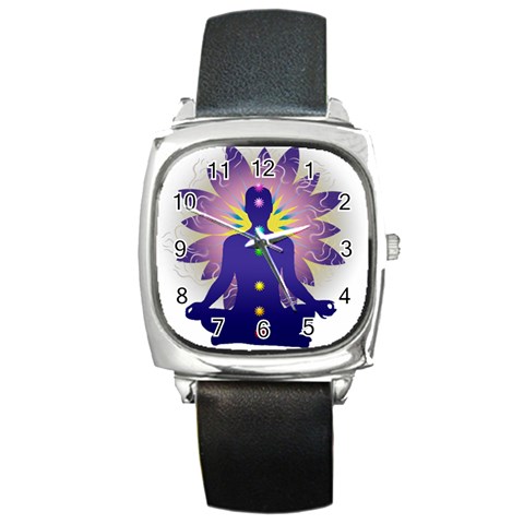 Chakra Design Square Metal Watch from ArtsNow.com Front