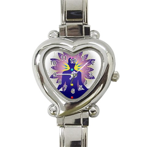 Chakra Design Heart Italian Charm Watch from ArtsNow.com Front