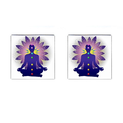 Chakra Design Cufflinks (Square) from ArtsNow.com Front(Pair)