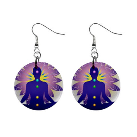 Chakra Design 1  Button Earrings from ArtsNow.com Front