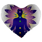 Chakra Design Large 19  Premium Heart Shape Cushion