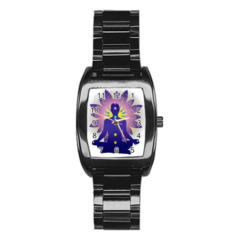Chakra Design Stainless Steel Barrel Watch from ArtsNow.com Front