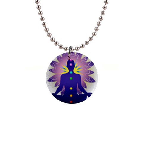 Chakra Design 1  Button Necklace from ArtsNow.com Front