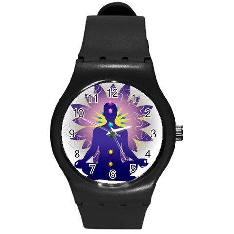 Chakra Round Plastic Sport Watch (M) from ArtsNow.com Front