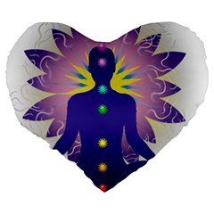 Chakra Large 19  Premium Flano Heart Shape Cushions from ArtsNow.com Back