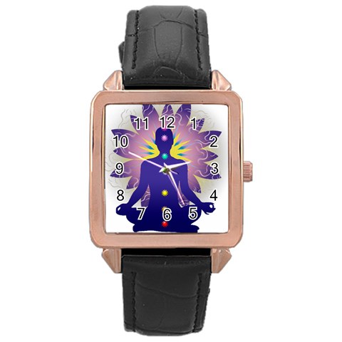 Chakra Rose Gold Leather Watch  from ArtsNow.com Front