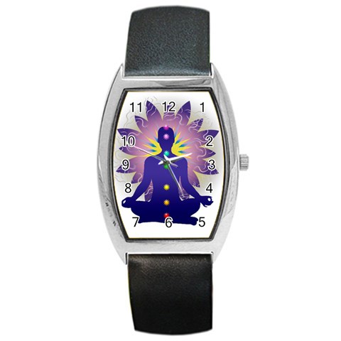 Chakra Barrel Style Metal Watch from ArtsNow.com Front
