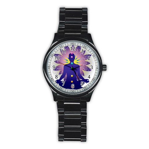 Chakra Stainless Steel Round Watch from ArtsNow.com Front