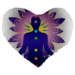 Chakra Large 19  Premium Flano Heart Shape Cushions from ArtsNow.com Front