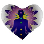 Chakra Large 19  Premium Flano Heart Shape Cushions
