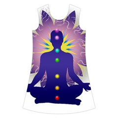 Chakra Kids  Short Sleeve Velvet Dress from ArtsNow.com Front