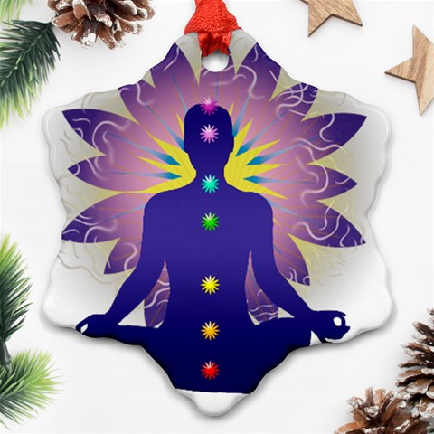 Chakra Snowflake Ornament (Two Sides) from ArtsNow.com Front