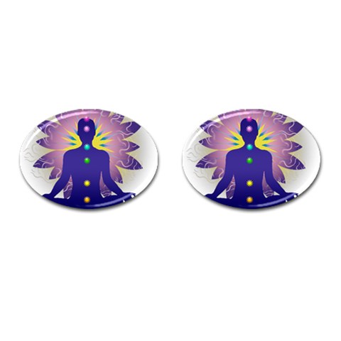 Chakra Cufflinks (Oval) from ArtsNow.com Front(Pair)