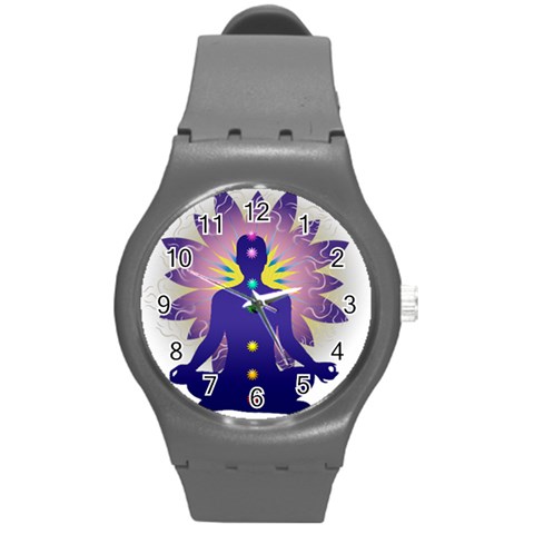 Chakra Round Plastic Sport Watch (M) from ArtsNow.com Front