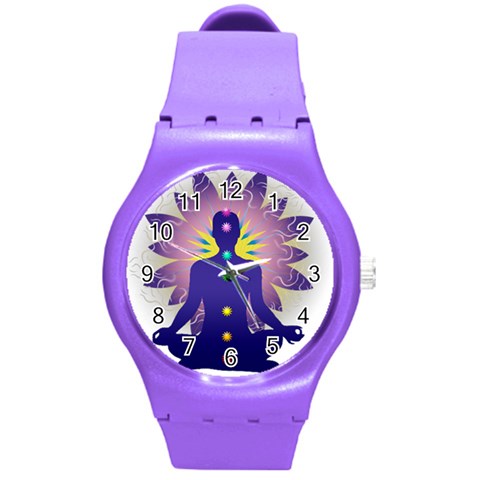 Chakra Round Plastic Sport Watch (M) from ArtsNow.com Front