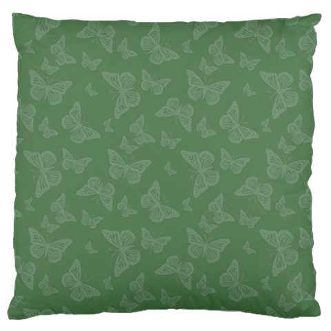 Asparagus Green Butterfly Print Large Flano Cushion Case (Two Sides) from ArtsNow.com Front