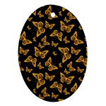 Black Gold Butterfly Print Ornament (Oval)