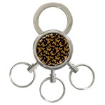 Black Gold Butterfly Print 3-Ring Key Chain