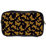 Black Gold Butterfly Print Toiletries Bag (One Side)