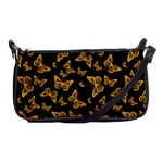 Black Gold Butterfly Print Shoulder Clutch Bag