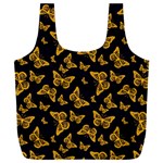 Black Gold Butterfly Print Full Print Recycle Bag (XXL)