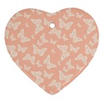 Peaches and Cream Butterfly Print Ornament (Heart)