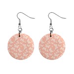 Peaches and Cream Butterfly Print Mini Button Earrings