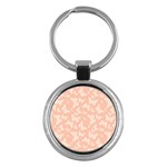 Peaches and Cream Butterfly Print Key Chain (Round)