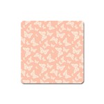 Peaches and Cream Butterfly Print Square Magnet