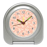 Peaches and Cream Butterfly Print Travel Alarm Clock