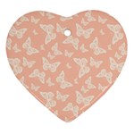 Peaches and Cream Butterfly Print Heart Ornament (Two Sides)