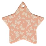 Peaches and Cream Butterfly Print Star Ornament (Two Sides)