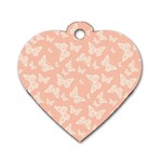 Peaches and Cream Butterfly Print Dog Tag Heart (One Side)