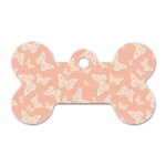 Peaches and Cream Butterfly Print Dog Tag Bone (Two Sides)